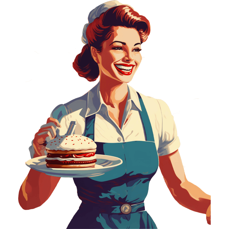 1950' dinner lady poster style