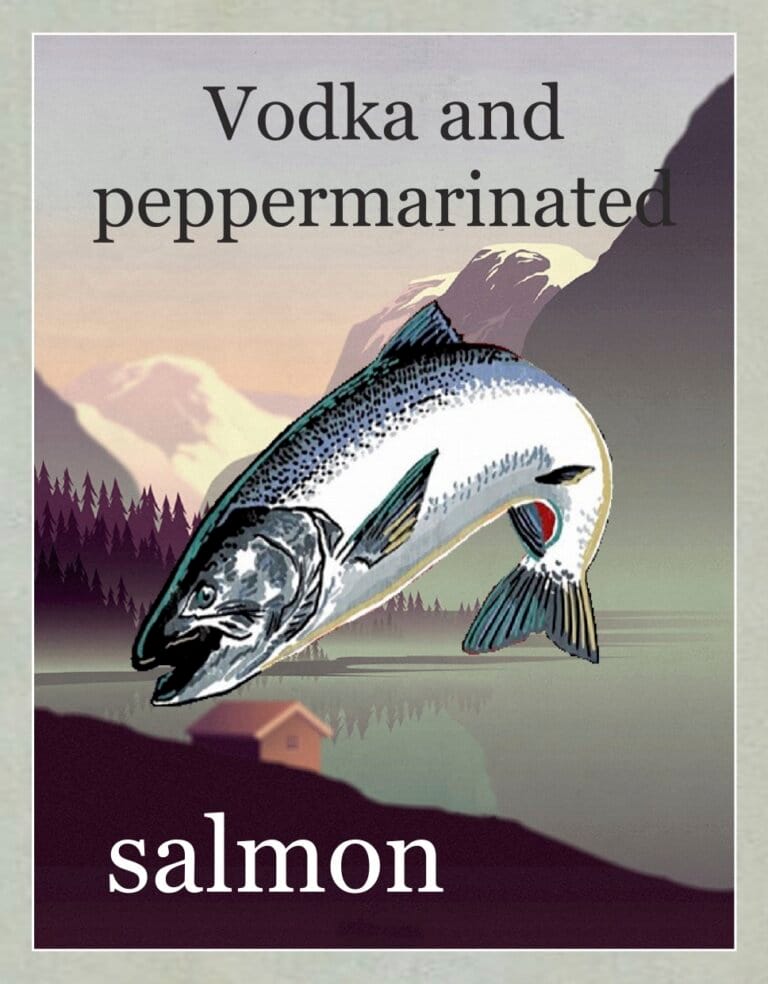 vodka and peppermarinated salmon