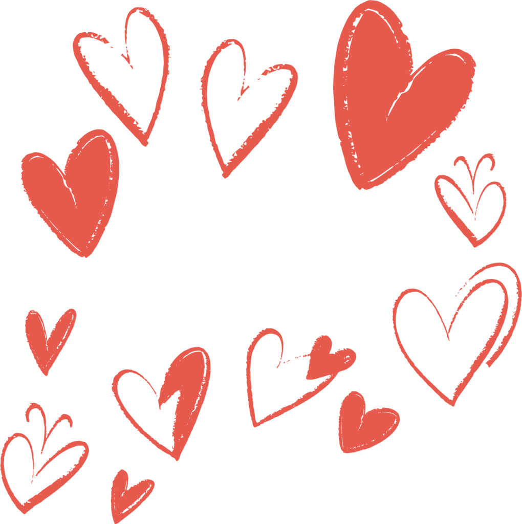 read hearts drawing doodle composition